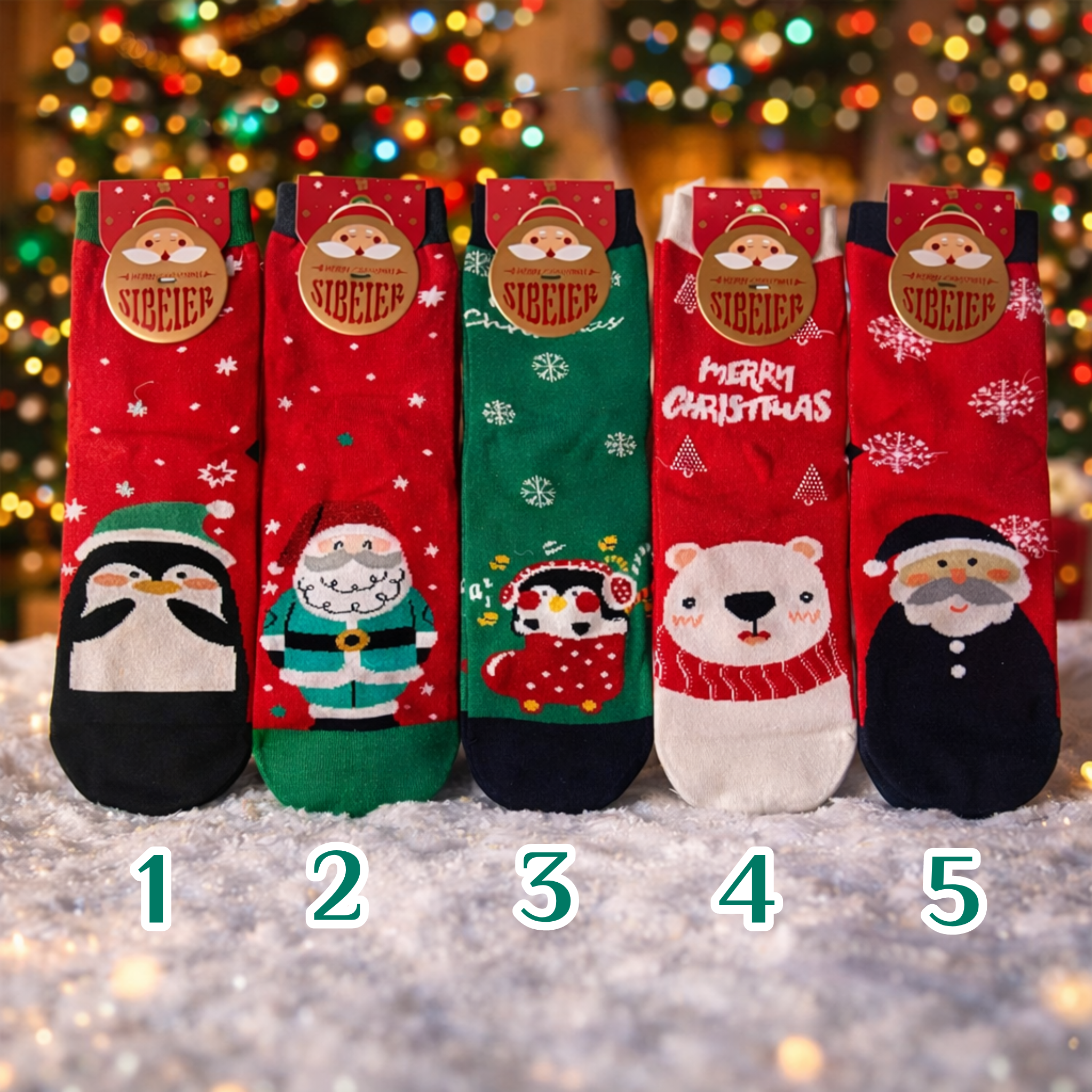 جوراب زنانه ساقدار کریسمسی